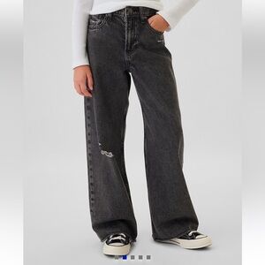 Kids Low stride wide-leg jeans color black destroy wash